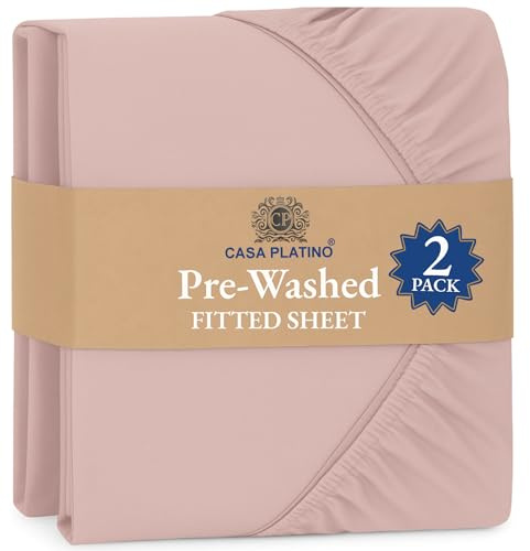 Fitted Sheet Single, Sepia Rose (Pack of 2) – Pre-Washed, Deep Pocket 14 inch (35 cm) - Easy Care - Soft Brushed Microfibre Fabric - Shrinkage and Fade Resistant - Bottom Sheet