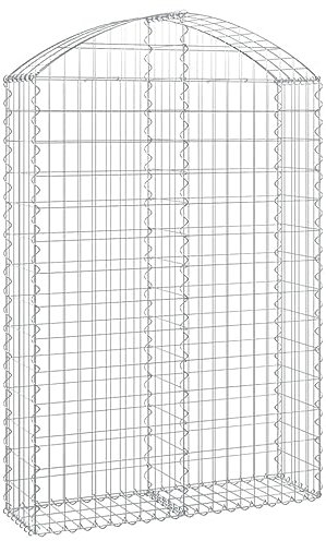 Recinzione per gabbioni con arco alto, 100 x 30 x 140/160 cm, ferro zincato per la cura del giardino, durevole e resistente alle intemperie, soluzione ideale per la decorazione del giardino