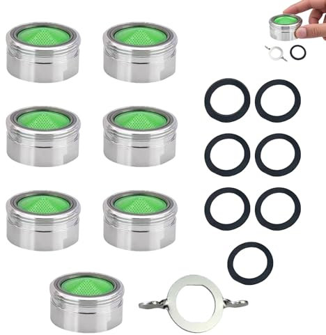 Lot De 7 Aérateurs M24 Robinet, Filetage Extérieur Buse De Mélange Avec Filtre En Acier Inoxydable, Avec Clé De Mélange Chromée Économie D’Eau, Anti-Éclaboussures Pour Cuisine Et Salle De Bain