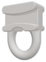 Gardinengleiter mit Öse für 4 mm Vorhangschienen, 6 mm Breite, 10 Stück auf Reihe