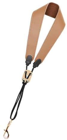 MILISTEN Verstellbarer Saxophon Halsgurt aus Pu und Metall mit Flexiblem Seil für Altsaxophon und Tenorsaxophon für Outdoor Einsatz und Reisen