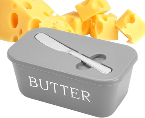 Beurrier avec couvercle | Stockage du beurre – Garde-fromage hermétique avec cutter pour cuisine, camping, restaurant, ferme, salle à manger, réfrigérateur