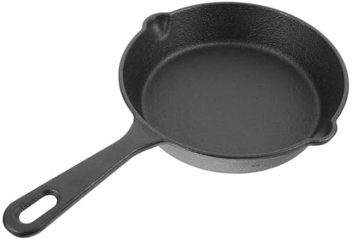 iplusmile Poêle à Fonte Miniature Poêle à Antiadhésive Naturelle Ustensile de Cuisine pour Petits Repas et Pâtisseries Résistante à Usure et Facile Entretien