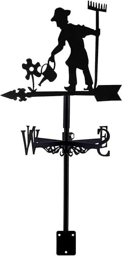 MWAYOYTE Girouette décorative de Jardin en métal, girouette en Acier Inoxydable, girouette de scène de Ferme pour Montage sur Piquet de Jardin, Gazebo de Cour