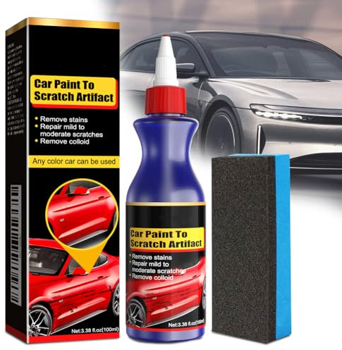 Efface Rayure Voiture, 2 en 1 Car Efface Rayure Carrosserie Polissage, Crème de Réparation de Rayures de Voiture, Dissolvant de Rayures pour Diverses Surfaces Automobiles