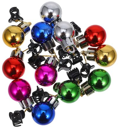 Gogogmee 12 St Färgglada Julskäggklämmor med Glittrande Bollar Hållbara Ansiktshårsdekorationer med Hårsäkra Clips Perfekta Skäggprydnad och Festliga Gåvor för Män vid Jul