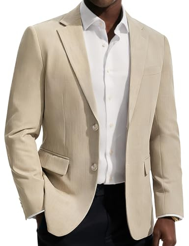 PJ PAUL JONES Blazer for Men Classic Sport Coat Two Button Sport Suit Jackets Khaki XL