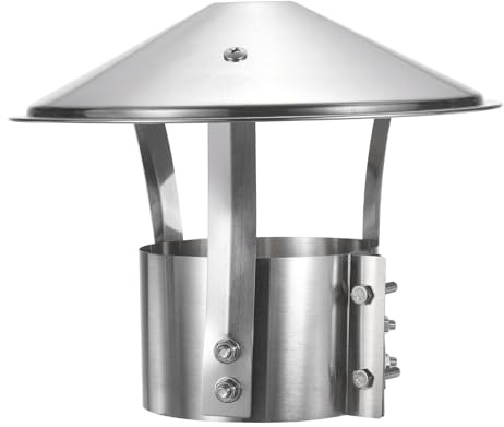 Nexarelle Round Chimney Cap (4 / 100mm, Silver) Stainless Steel Tapered Top Stove Pipe Cap Roof Exhaust Vent Cap Chimney Cover for Wood Stove Fireplace