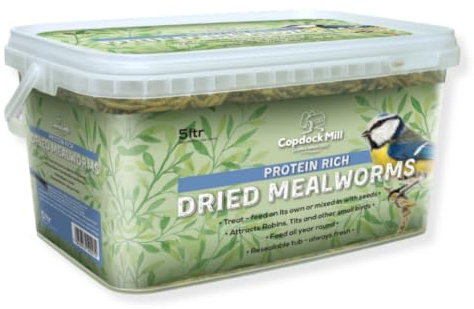 Copdock Mill Premium Dried Mealworms for Birds 1kg/5 Litres - Mealworms for Wild Birds to Attract Woodpeckers and Chickadees - Wild Bird Food to Mimic Natural Feeding Diets