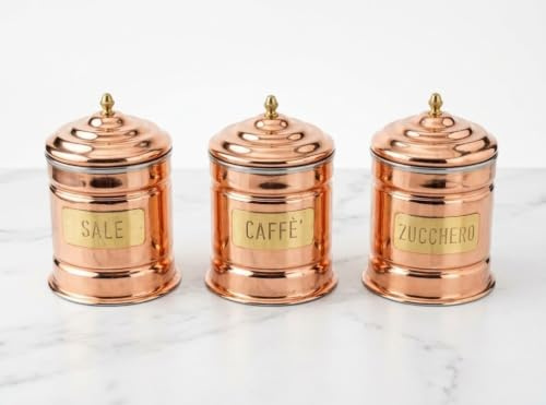 Set 3 Stück Aufbewahrungsboxen aus Kupfer Pfannen Zucker Salz Kaffee
