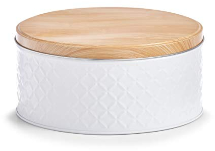 Zeller 19336 Dose Scandi, Metall, weiß, ca. Ø 20 x 9,3 cm, Aufbewahrung von Keksen, Süßigkeiten, trockene Lebensmittel