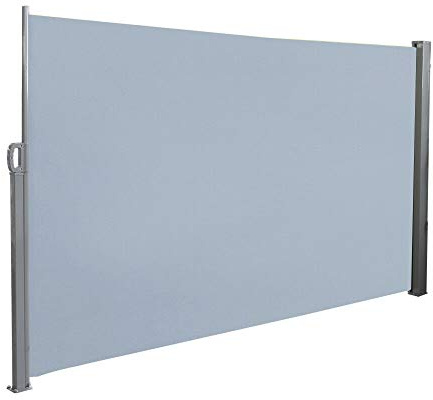 UISEBRT Toldo Lateral Retractil Exterior para Balcón, Terraza, Jardín, 160 x 300 cm, Gris