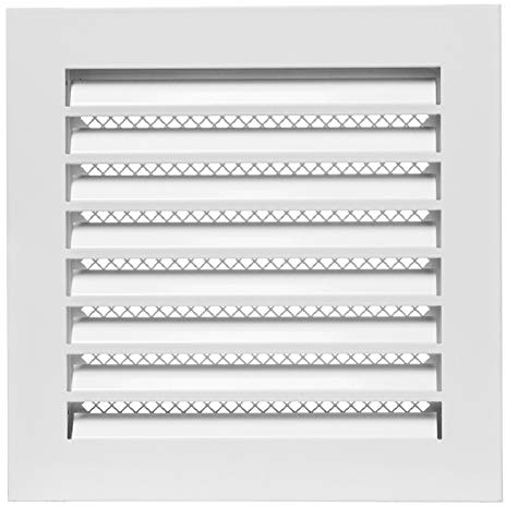 200x200mm Rejilla de Ventilación Industrial Blanca - Rejilla de Ventilación Metálica con Mosquitera