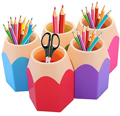 Portalápices 5 unidades surtidos bolígrafo lápiz jarrón porta pinceles maquillaje papelería para escritorio organizadores