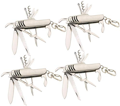 PEARL Pocket-Messer: 4er-Set 11in1-Multifunktions-Taschenmesser aus Edelstahl (Stainless Rescue Knife, Multitool, Angeln)