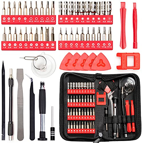 SHARDEN Precision Screwdriver Set 56-Piece Small Screwdriver Set with Leather Case, Precision Screwdriver Cleaning Kit for PS4, PS5, Xbox, Laptop, MacBook, Phone, Glasses, Watch