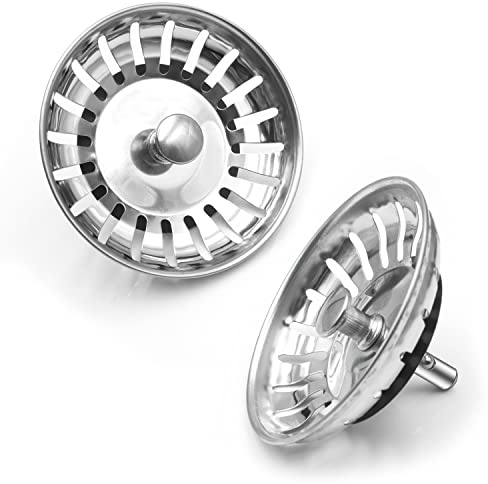Filtre évier Cuisine, 2Pcs Bouchon d evier, Couvercle de Filtre évier Cuisine, Filtre à évier en Acier Inoxydable, Bouchon evier INOX, Crépine De Panier D'évier pour Éviers De Cuisin