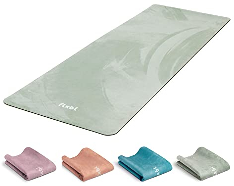 FLXBL Reise Yogamatte und Auflage – Dünn, Leicht, Faltbar und Waschbar (Sage)
