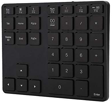 Clavier Numérique sans Fil Noir Bluetooth 5.0 35 Touches Ultra-Mince Rechargeable pour Ordinateur Portable & PC