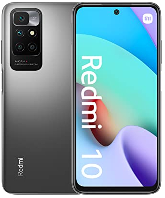 Xiaomi Redmi 10 - Smartphone de 4+64GB, Pantalla de 6,5” FHD+ 90Hz, MediaTek Helio G88, Cuadruple Cámara de 50MP IA, 5000mAh, Carbon Gray (Versión ES + 3 Años de garantía)