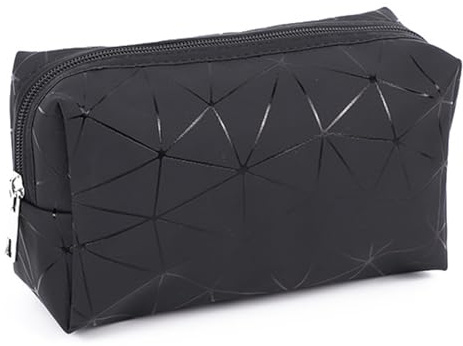 NOVAGO -Trousse de Toilette, Trousse Maquillage Double Couches plastifié Solide Durable et imperméable (Noir S)