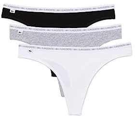 Lacoste Damen 8F1341 G-String, Noir/Blanc-Argent Chine,