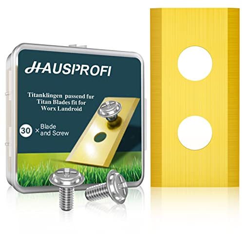 HAUSPROFI 30x Titan Mähroboter Messer Ersatzklingen Ultrascharfe Geeignet für alle Worx, LandXcape, Zoef Robot, Einhell und Kress Mähroboter Universal Ersatzmesser Inkl.30 Schrauben