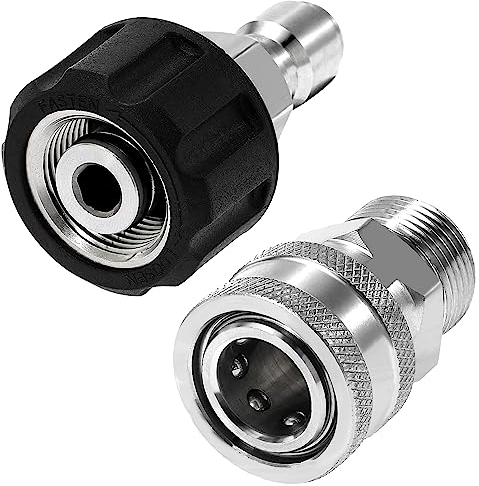 Tool Daily Kit d'Adaptateurs pour Nettoyeur Haute Pression, Raccords Rapides, M22 14mm vers M22 Métrique, Acier Inoxydable, 5000 PSI (345 Bar)