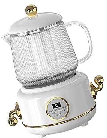 SIYANO Stainless Steel Glasselectric Kettles, 220v Mini Electric Tea Maker Kettle, Anti Overflow Flower Teapot, Multifunctional Tea Maker Kettle for Home and Office (White)