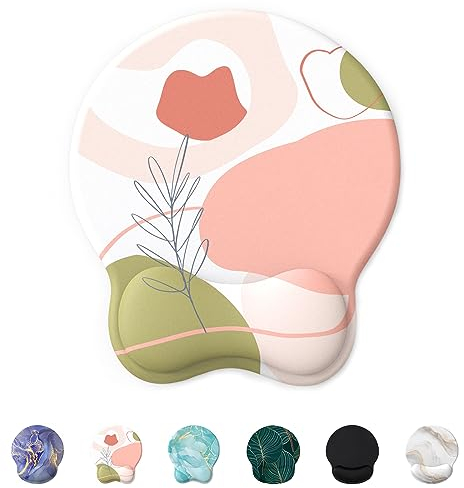 Giecy Tappetino Mouse Poggiapolsi,Gaming Mouse Pad Ergonomico in Gel,Supporto per Polso per Computer per il Gioco, Mousepad con Base in PU Antiscivolo (Rosa)