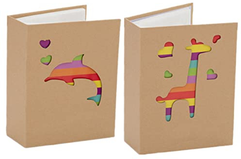 Toyvian Album Fotografico Per Bambini Con Inserto Design Divertente Souvenir Album Semplice Portafoto Per La Casa (motivo Giraffa E Delfino)