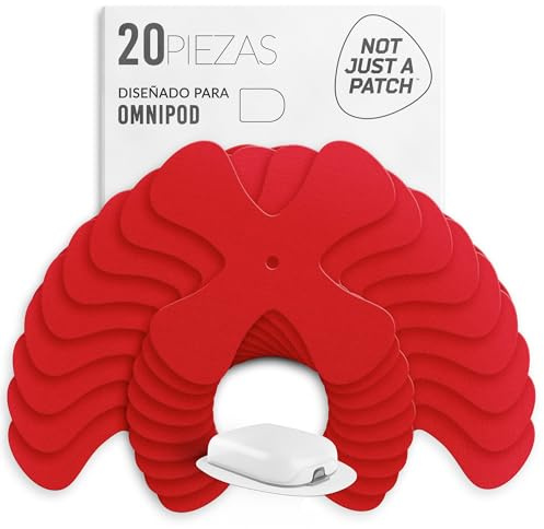 Not Just A Patch Omnipod 5 Parches Adhesivos (Paquete de 20) Durables para Estilo de Vida Activo por 10-14 Días (Rojo)
