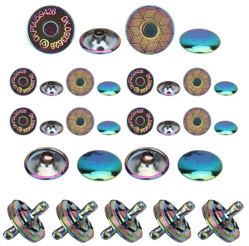 Trimming Shop Magnetic Clasp Snap Fasteners, 18mm, 5pcs, Rainbow | Double Rivet Closures No Sewing Durable Snap Buttons for DIY Accessory, Crafts, Purse, Backpack, Handbag, Clothing
