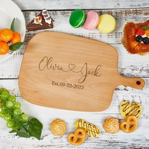 Planche à découper personnalisée, planche à découper en bois gravé, planches à charcuterie, cadeaux personnalisés pour mariage, anniversaire, pendaison de crémaillère, anniversaire, amis, famille,