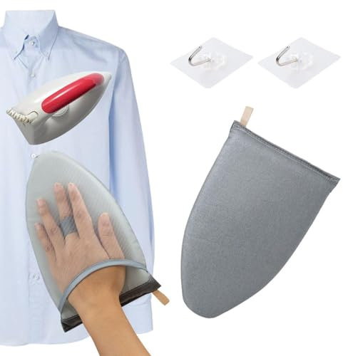 1 protector de manos para planchar, 2 ganchos, protector de manos para planchar de mano, protector de manos portátil de viaje, accesorios de planchado