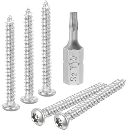 QUARKZMAN Tornillos de Chapa de Seguridad de Cabeza Redonda M3 x 25 mm 20 Piezas Acero Inoxidable 304 Resistentes a Manipulaciones Autorroscantes Antirrobo con Punta T10 (Plata)