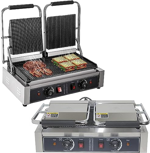 Electric Sandwich Press Grill, Deep Fill Toastie Maker 2200W Sandwich Toaster with Non-Stick Plates, Stainless Steel - 180° Flat Open