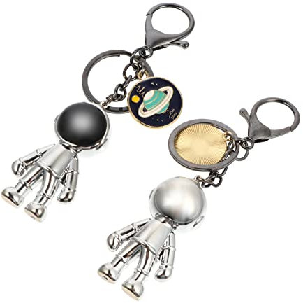 WRITWAA 2 Stk Astronauten-Anhänger Platz Schlüsselanhänger auto schlüsselanhänger kinder schlüsselanhänger kinder schlüsselbund Schlüsselringe Taschenanhänger hängender Anhänger Metall