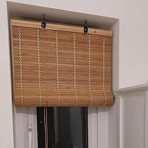 Natürlicher Bambus-Rollos zum Verdunkeln, Sonnenschutz, für Innen- und Außenbereich, Garten, römischer Stil