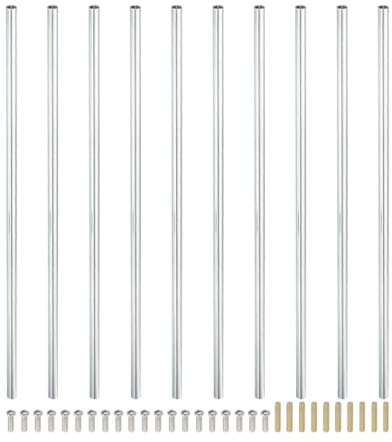 PATIKIL 200mm (7.9) Round Coupling Nuts Kit, M4 Threaded Connector Bar Hardware with Fully Thread Rods Screws for Lamp Model Furniture DIY Repair Part
