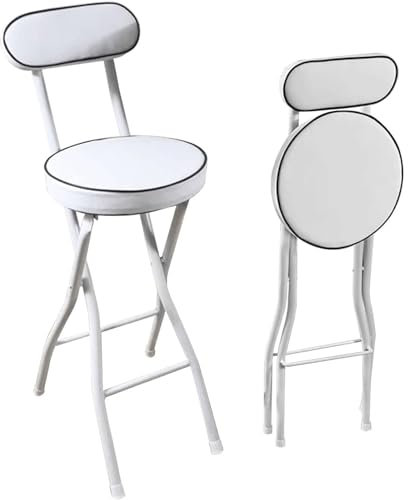 Mixtric Klappbarer Hocker in Thekenhöhe, Klappbarer Barhocker Mit Rückenlehne, Tragbare Stühle Mit Kunstlederpolsterung, Tragfähigkeit 300 Lbs, Für Café, Geschäft, Bistro,C 2pcs,75cm