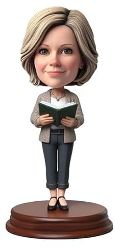 mydedor Individuelle Wackelkopf-Figur, individuelle Puppe, Lehrerin, benutzerdefinierter Wackelkopf, Wackelkopf-Figuren, handgefertigt, personalisierte Skulptur, Geschenk für Frauen