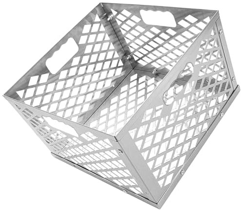 POPETPOP Cesta De Carbón Para Parrilla Offset Para Exteriores, Caja De Carbón De Acero Inoxidable Resistente, Gran Capacidad y Distribución Uniforme Del Calor, Adecuado Para Ahumadores y Barbacoa