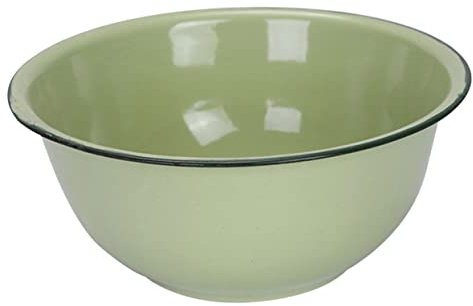 GALPADA Retro Emaille Schüssel Dickwandige Vintage Salat Rührschüssel Große Haushalts Emailleware Für Teig Obst Und Küchenaufbewahrung Praktische Robust Grüne Schüssel