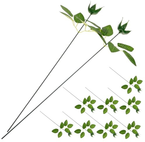 DIYEAH Kunstblumen-DIY-Kit Mit Blumenstielen Blütenkelchen Und Blättern 10 Stück Für Blumenarrangements Basteln Und Dekoration 16.54 in