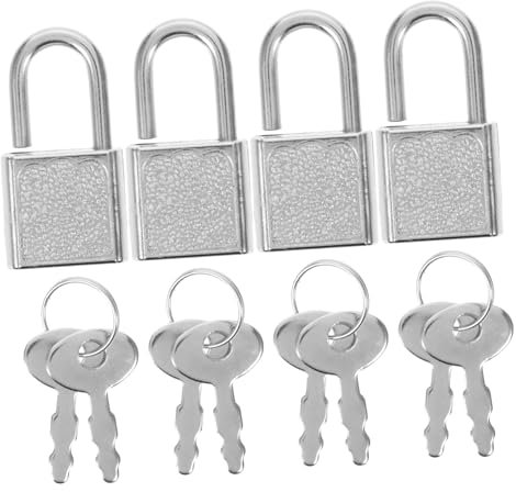 ERINGOGO 5pcs Mini Locks Keys Antique Style Reusable Padlocks for Kids Treasure Chest Toy Boxes Secure Lock Set for Boys and Girls