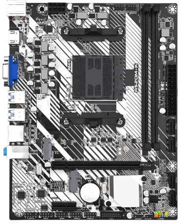 Louttary Carte Mère de A520M-K pour AMD AM4 avec 2 Emplacements DDR4 pour Une Mémoire de 64 Go, NVMe M.2, USB3.2, Format Micro ATX pour Ordinateur de Bureau