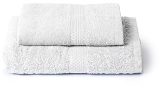 Caleffi Set 2 Asciugamani Viso e Ospite 40x60 + 55x100 cm 100% Cotone | Spugna morbida e assorbente, coppia viso + bidet, tinta unita, resistenti ai lavaggi, uso quotidiano