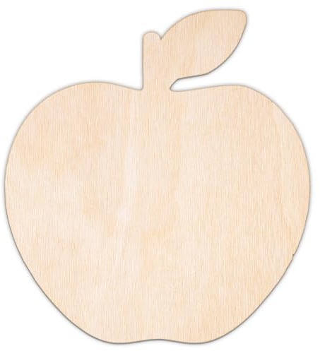 Creative Deco Personalisierte Holzscheiben Obst Holzanhänger Apfel 5-100cm | Sperrholz oder MDF | Wand Deko | Lasergeschnittene Sperrholzausschnitte für Decoupage, zum Bemalen, Basteln