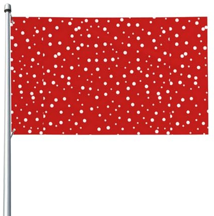 Drapeau d'extérieur à pois rouges et blancs pour terrasse, pelouse, décoration de fête. Affichez fièrement votre style